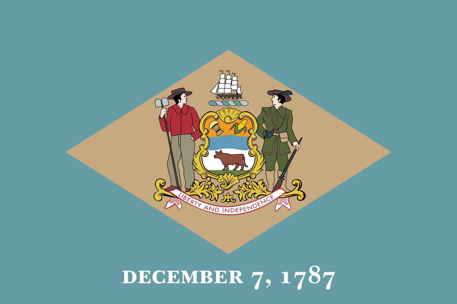 Delaware stato bandiera. vettore illustrazione.