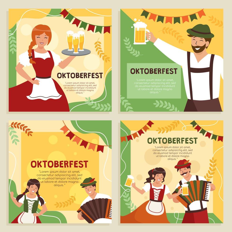 colorato oktoberfest impostato vettore