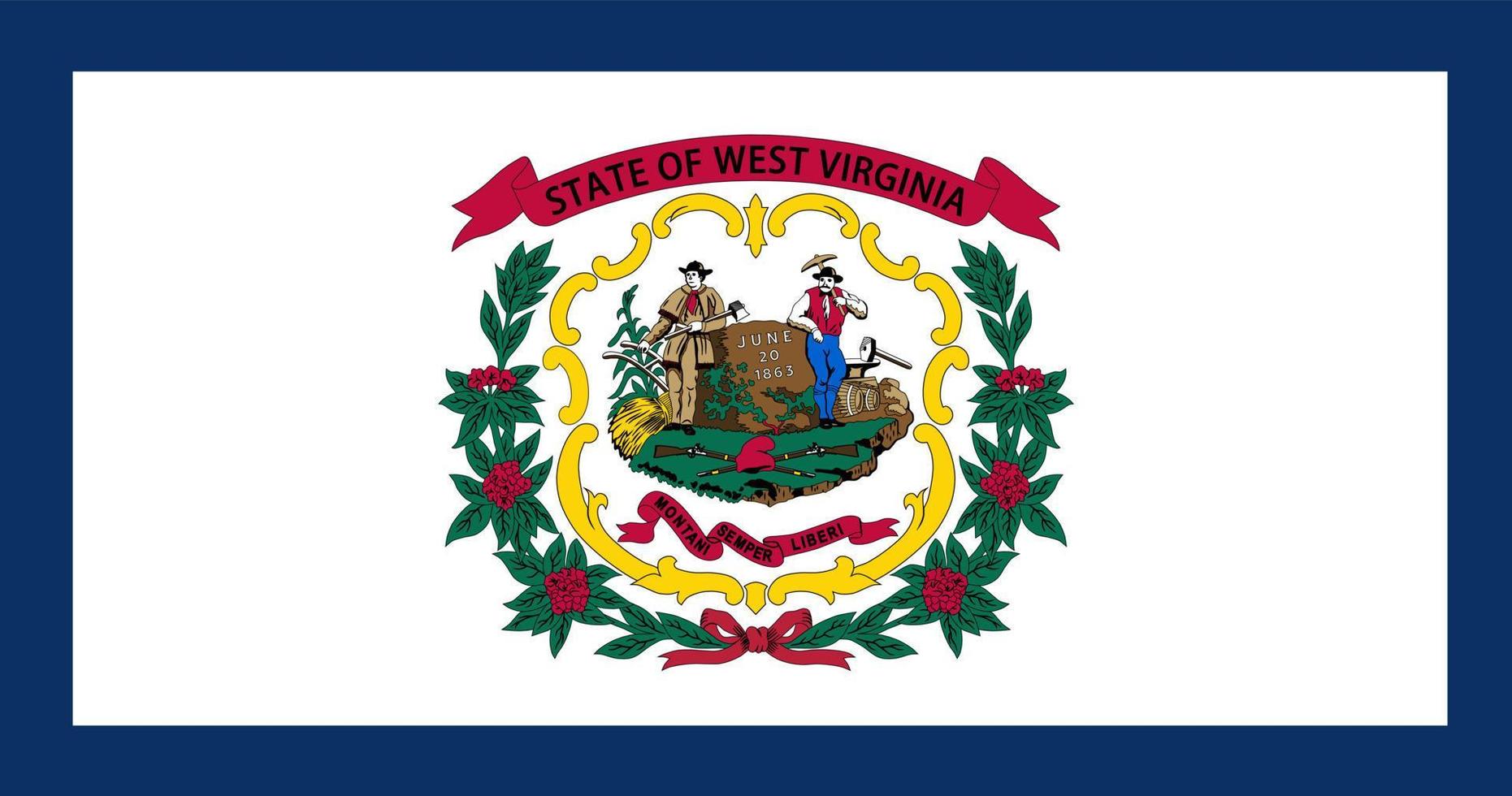 ovest Virginia stato bandiera. vettore illustrazione.