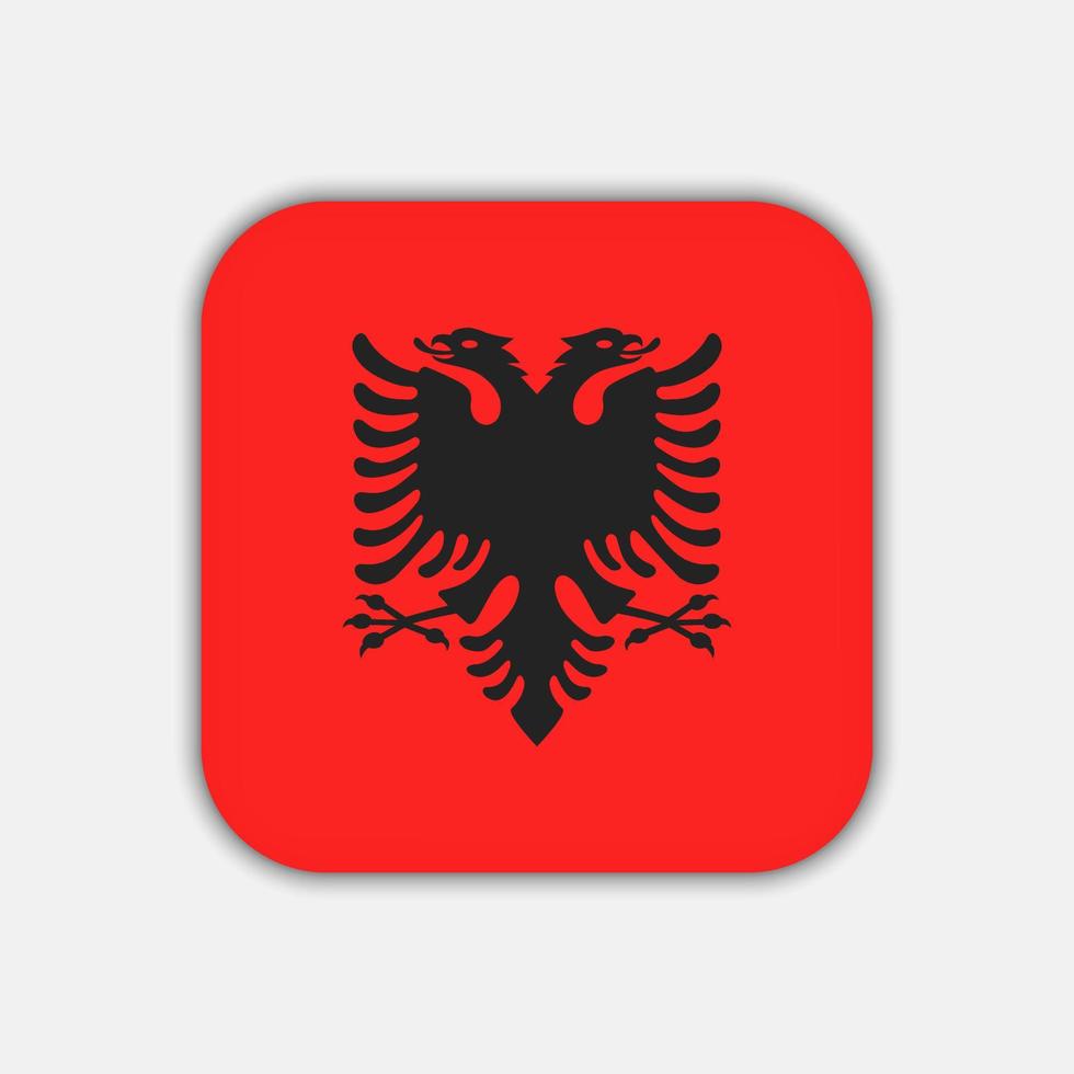 bandiera dell'albania, colori ufficiali. illustrazione vettoriale. vettore