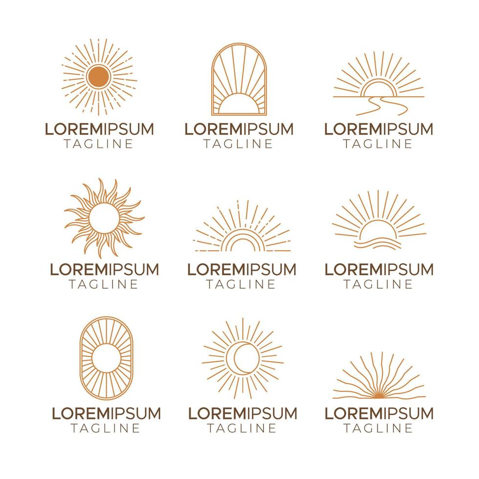 collezione di logo del sole vettore
