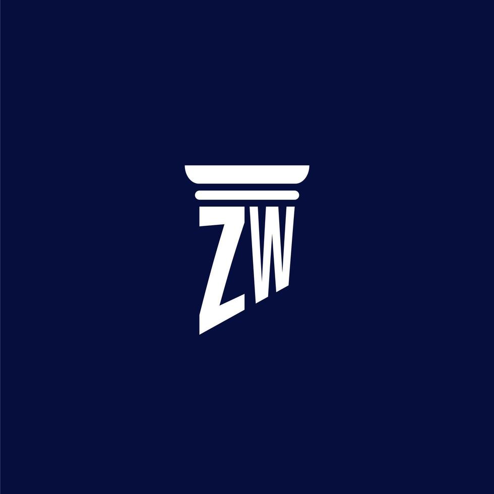 Z W iniziale monogramma logo design per legge azienda vettore