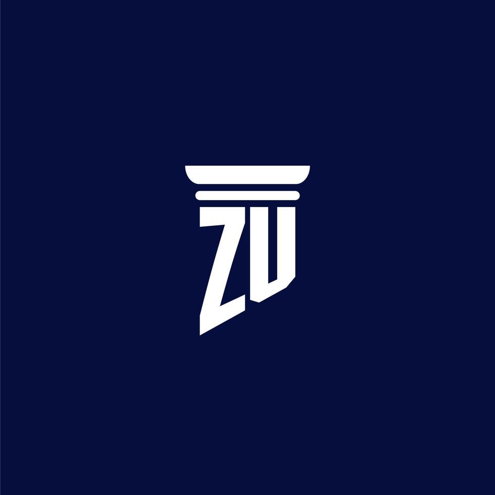 zu iniziale monogramma logo design per legge azienda vettore