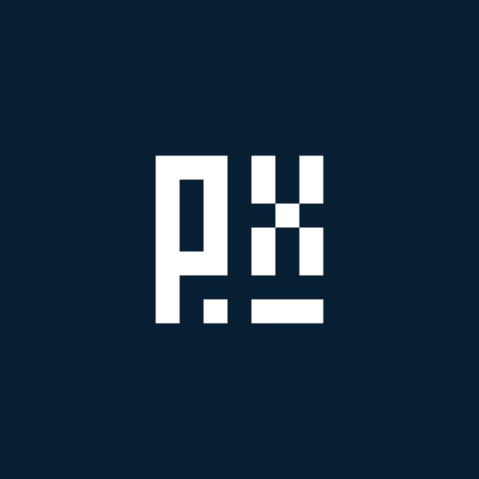 px iniziale monogramma logo con geometrico stile vettore