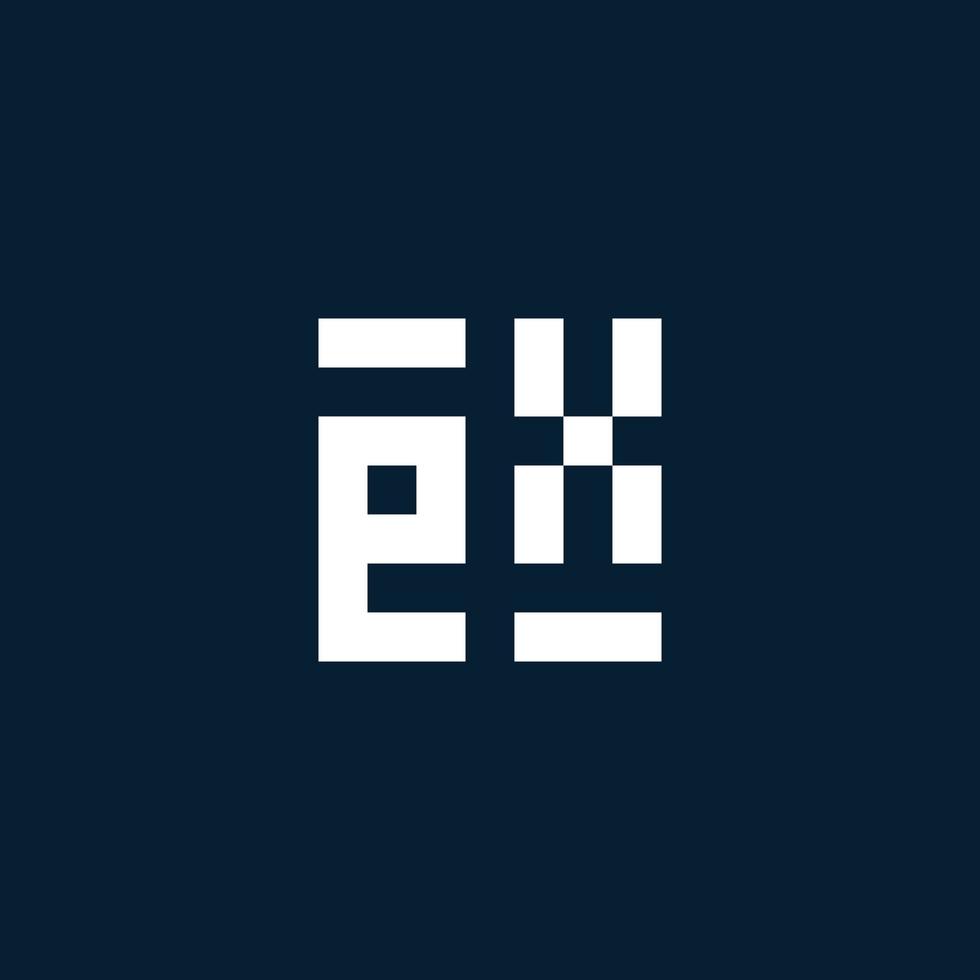 ex iniziale monogramma logo con geometrico stile vettore
