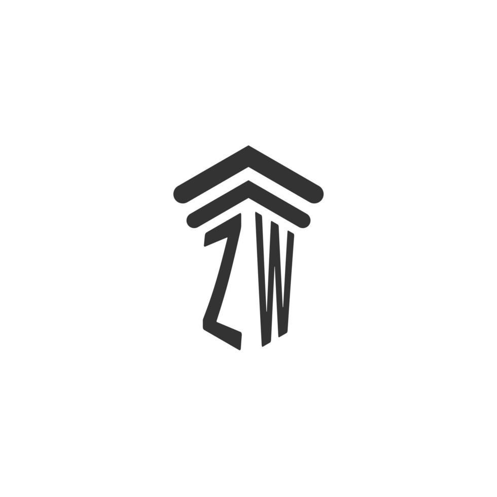 Z W iniziale per legge azienda logo design vettore