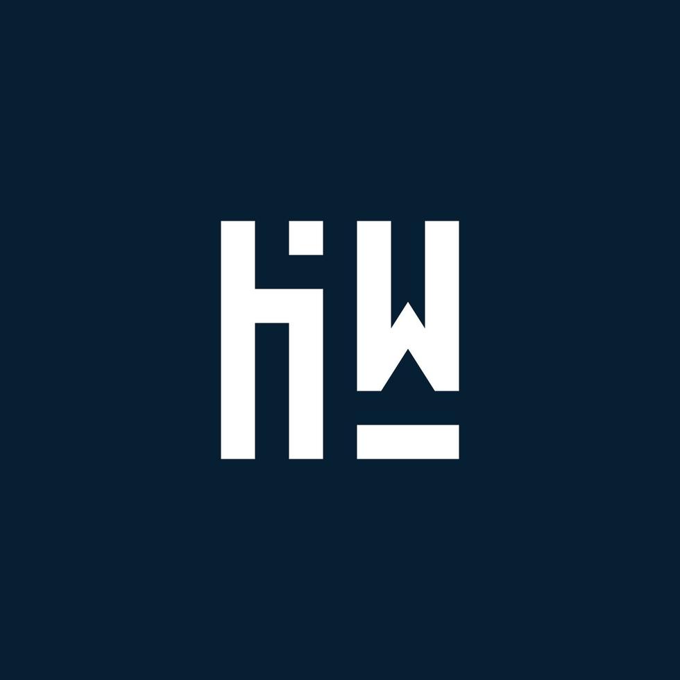 hw iniziale monogramma logo con geometrico stile vettore