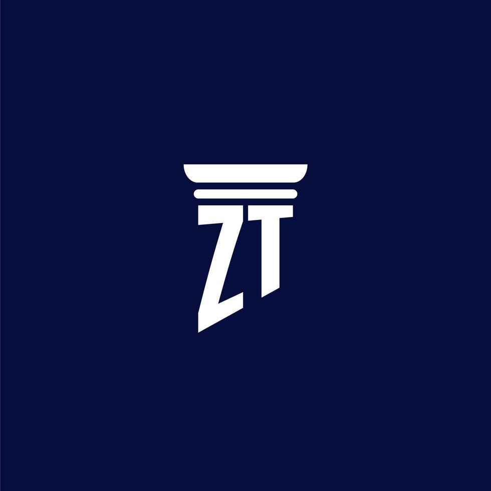 zt iniziale monogramma logo design per legge azienda vettore