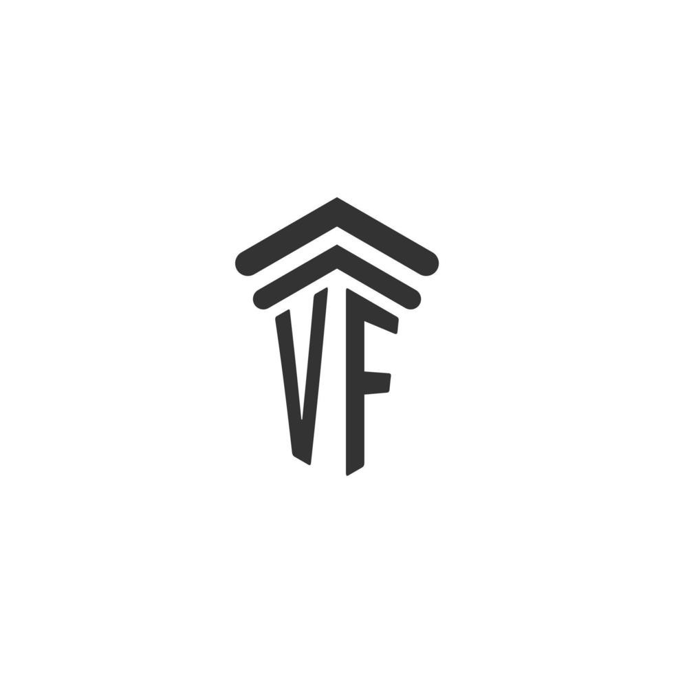 vf iniziale per legge azienda logo design vettore