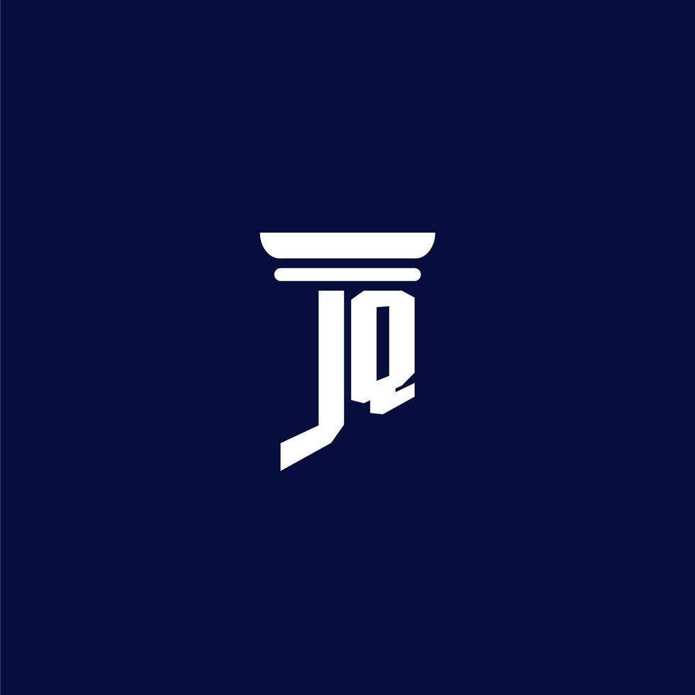 jq iniziale monogramma logo design per legge azienda vettore