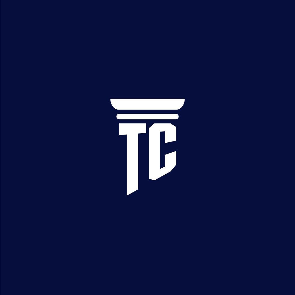 tc iniziale monogramma logo design per legge azienda vettore