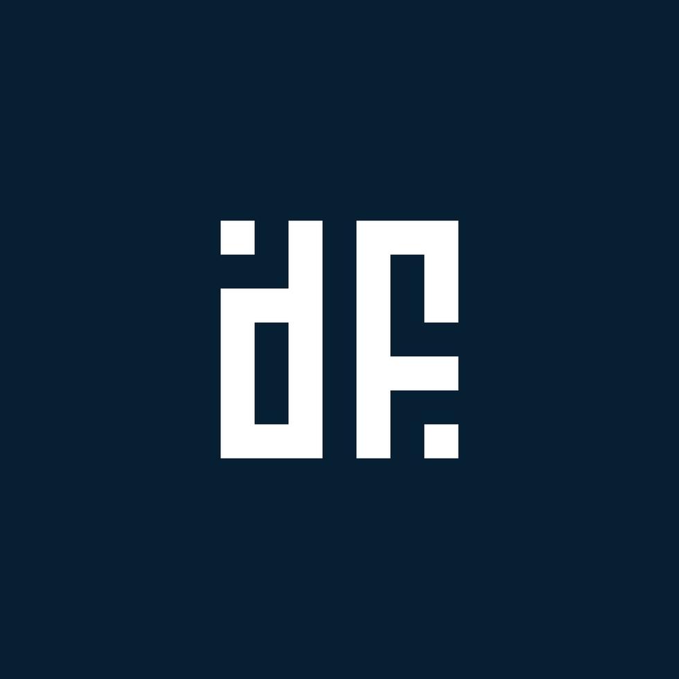 df iniziale monogramma logo con geometrico stile vettore