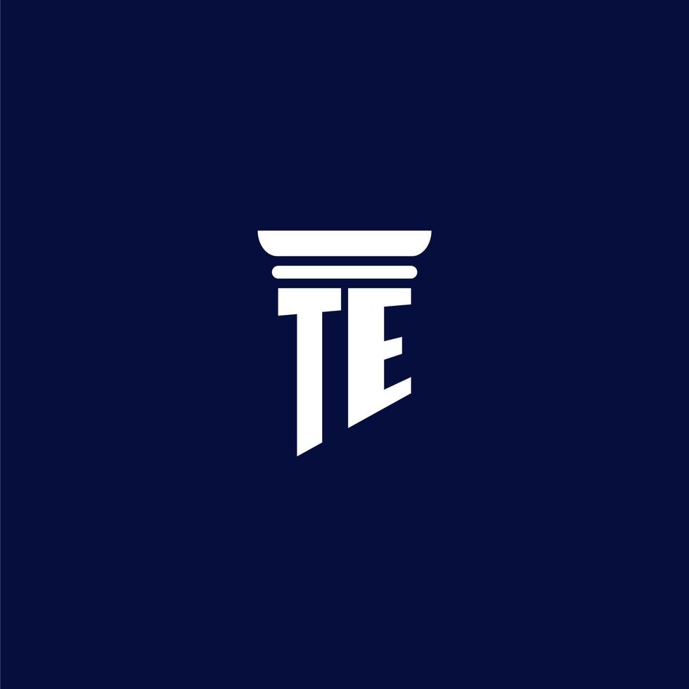 TE iniziale monogramma logo design per legge azienda vettore