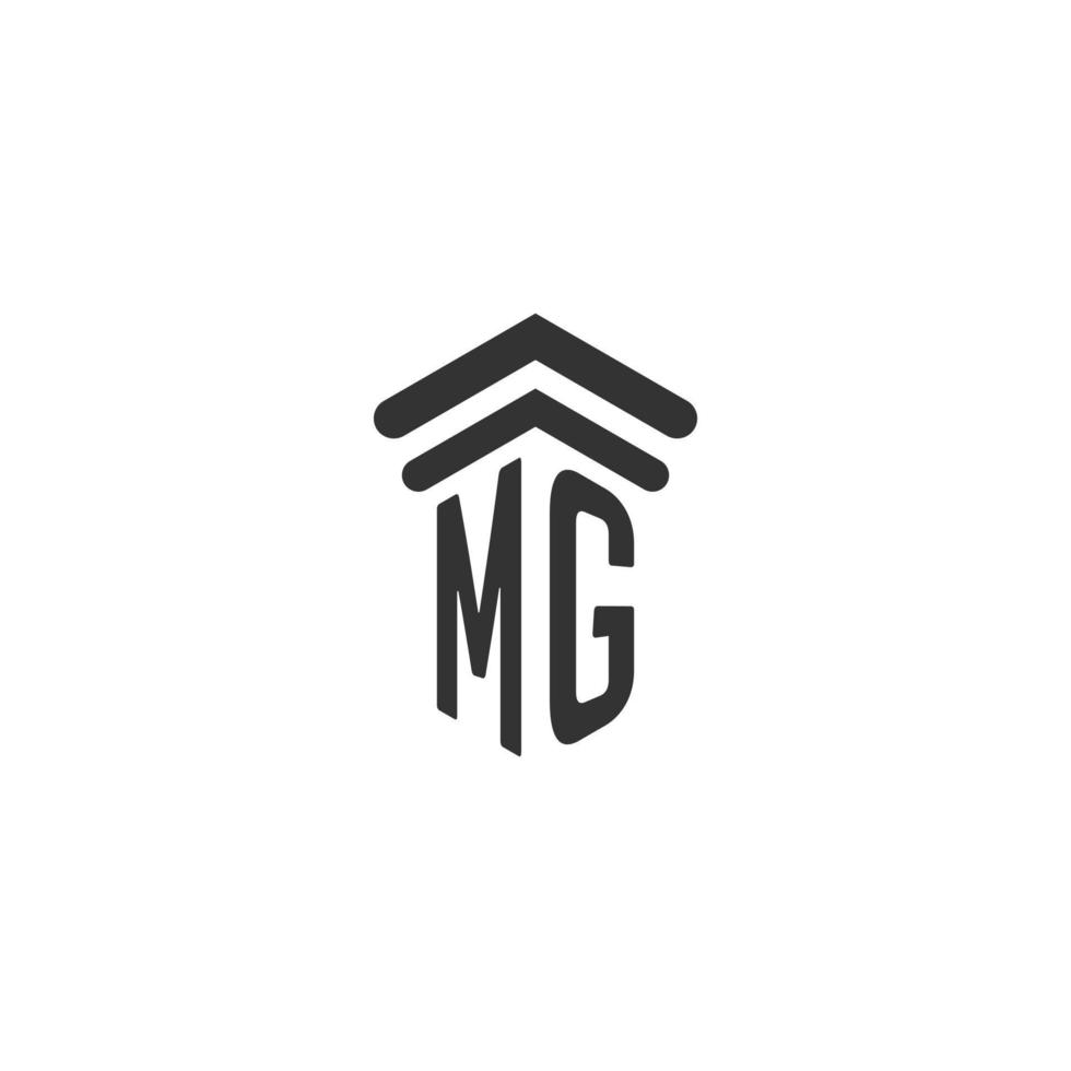 mg iniziale per legge azienda logo design vettore