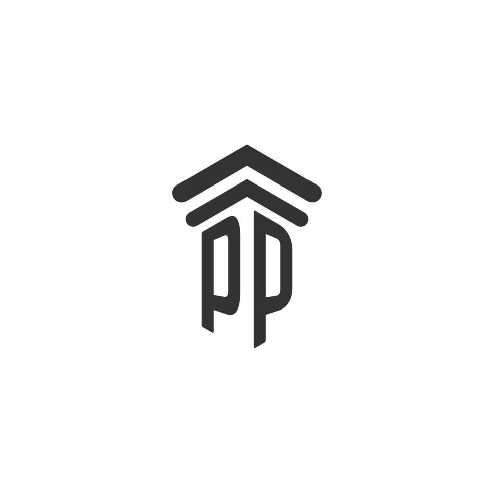 pp iniziale per legge azienda logo design vettore