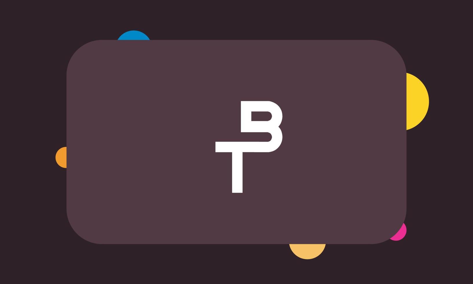 alfabeto lettere iniziali monogramma logo tb, bt, t e b vettore