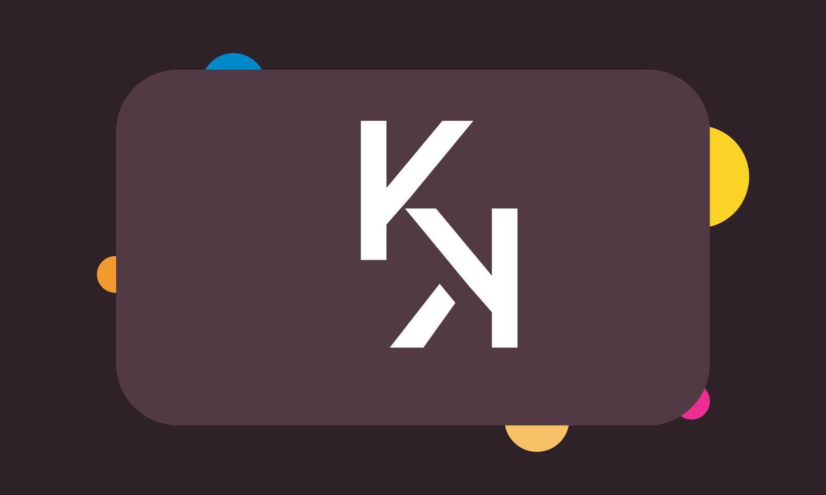 alfabeto lettere iniziali monogramma logo kk vettore