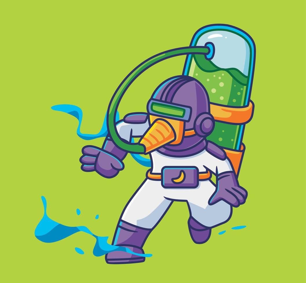 carino cartone animato astronauta completo da uomo. isolato cartone animato persona illustrazione. piatto stile vettore