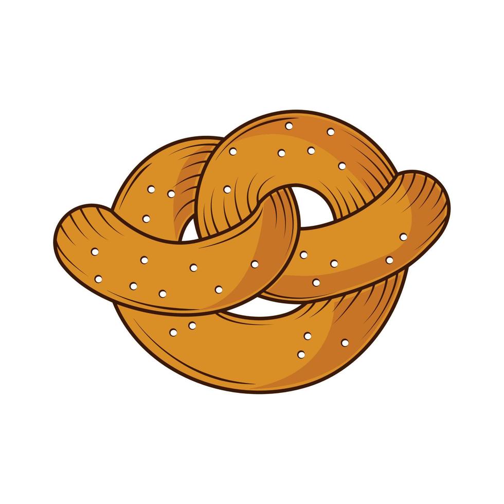 icona di cibo pretzel vettore