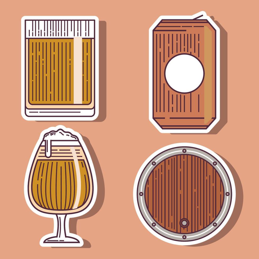 icone birra bevanda vettore