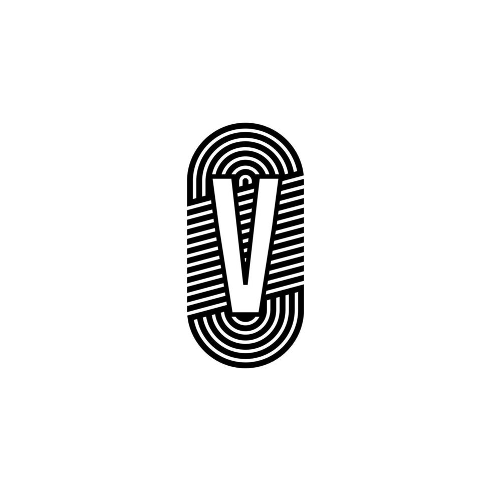 semplice nero moderno lettera v logotipo design concetto vettore