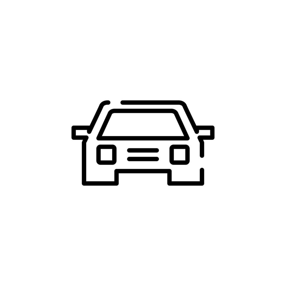 macchina, automobile, mezzi di trasporto tratteggiata linea icona vettore illustrazione logo modello. adatto per molti scopi.