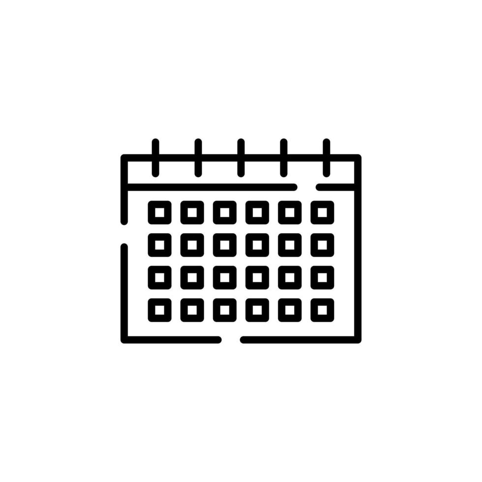 calendario, orario, Data tratteggiata linea icona vettore illustrazione logo modello. adatto per molti scopi.