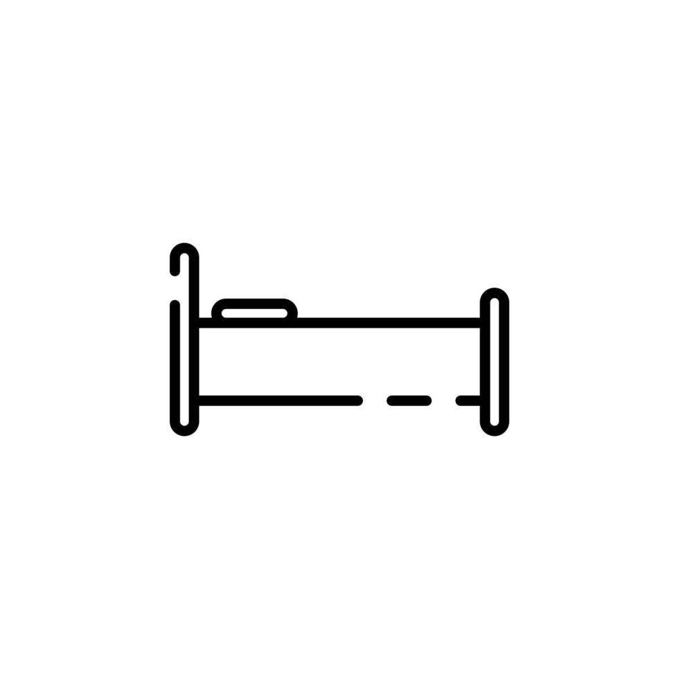 letto, Camera da letto tratteggiata linea icona vettore illustrazione logo modello. adatto per molti scopi.