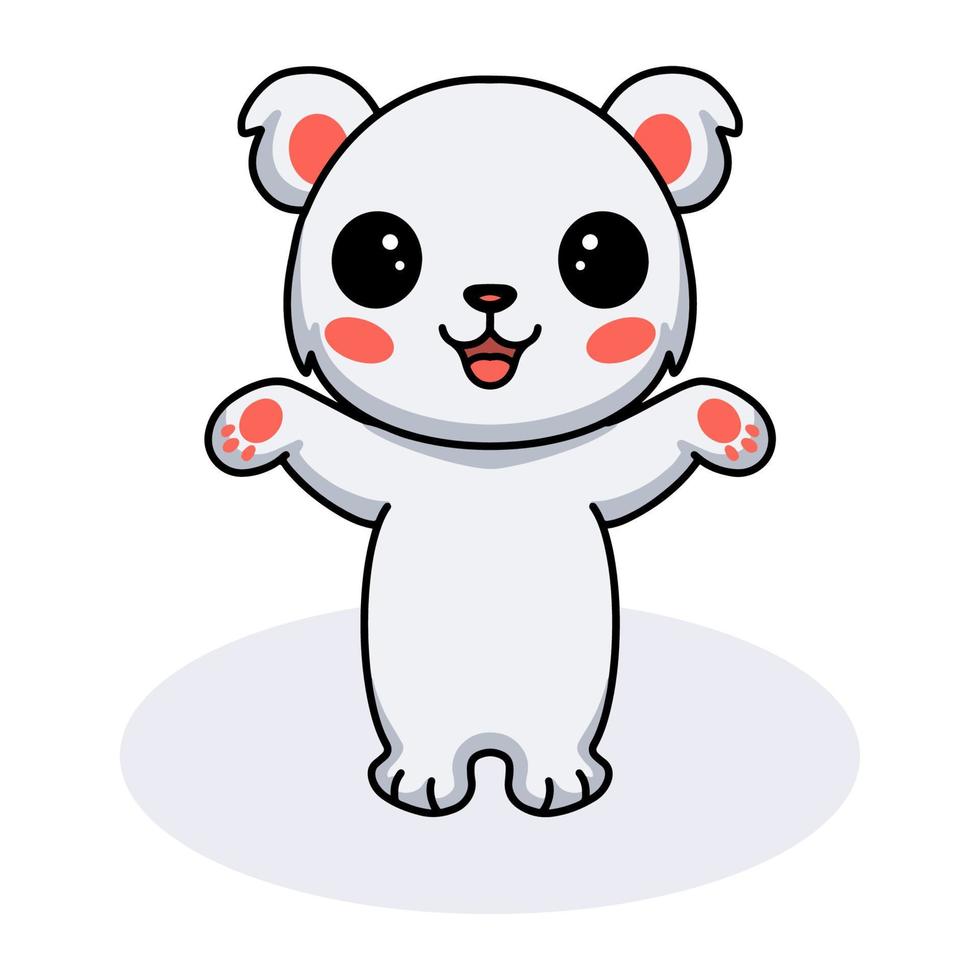 carino poco polare orso cartone animato vettore