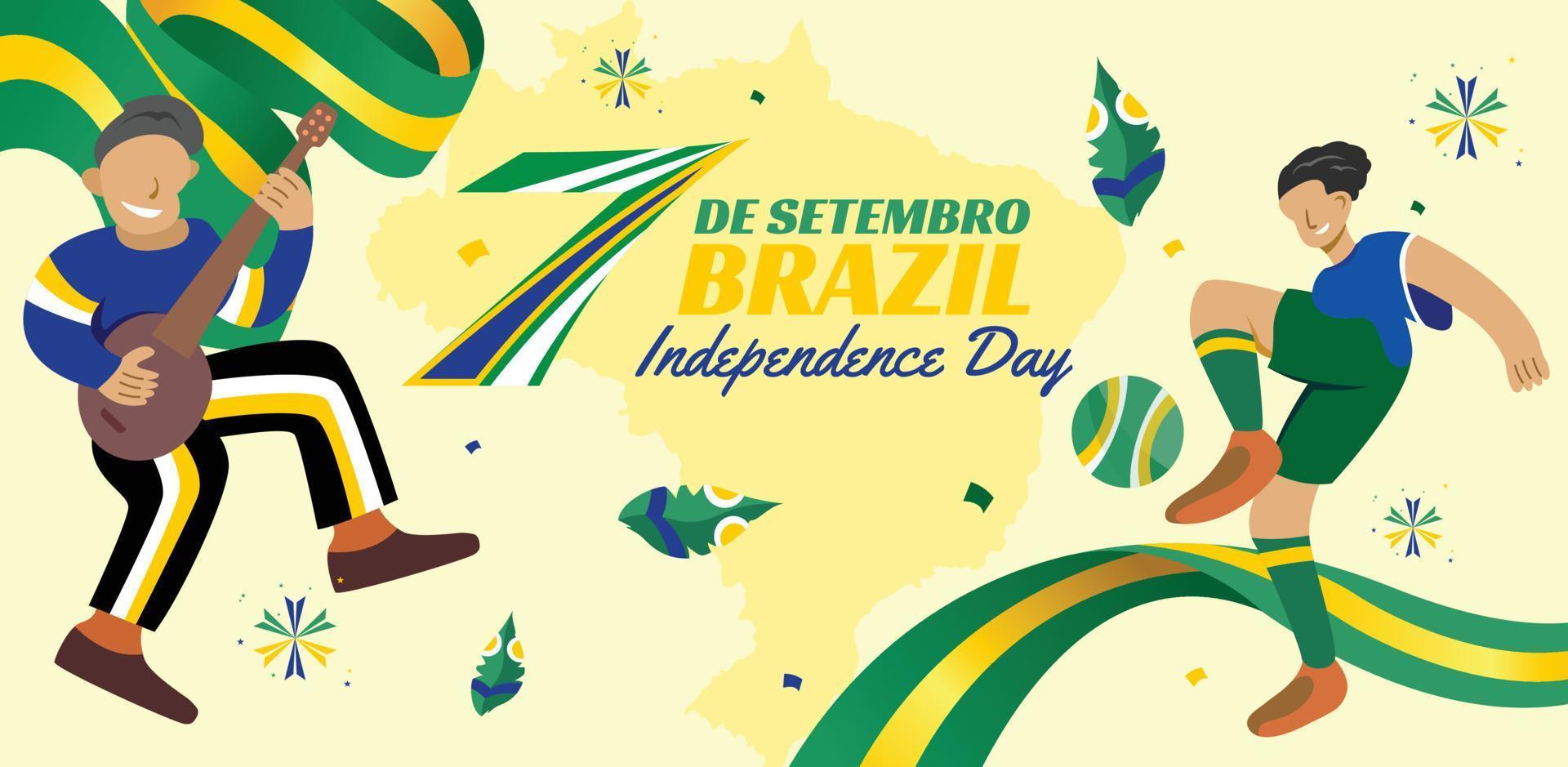 pubblicità bandiera per celebrare il nazione di brasile 7 de setembro vettore