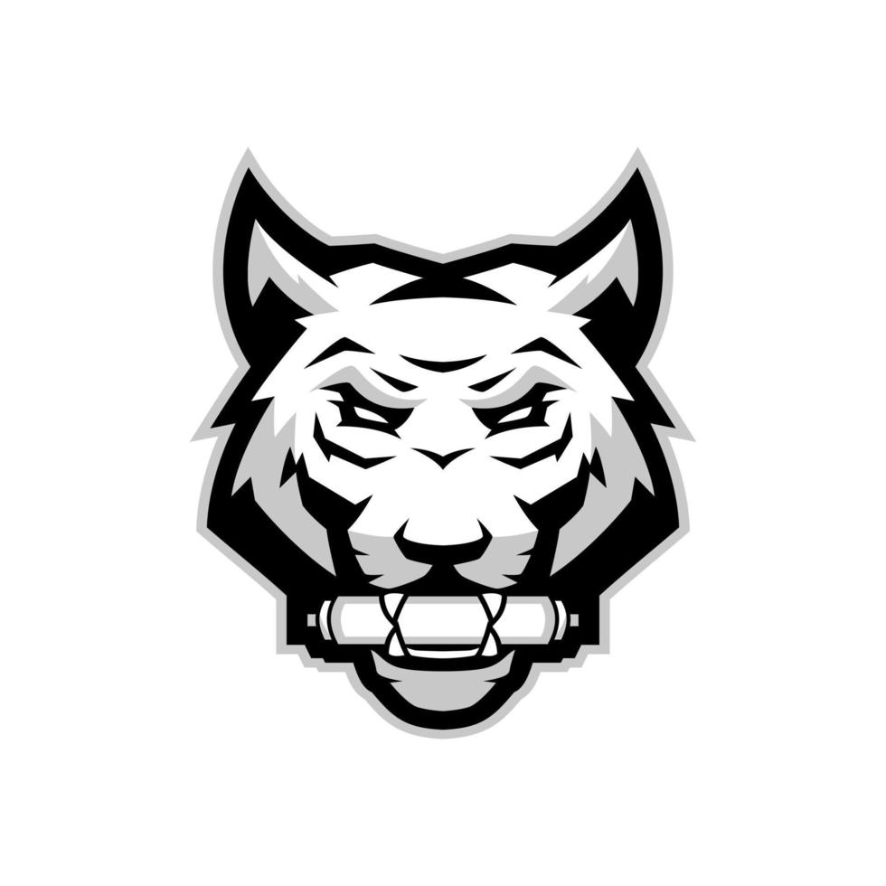 tigre rotolo portafortuna logo design vettore