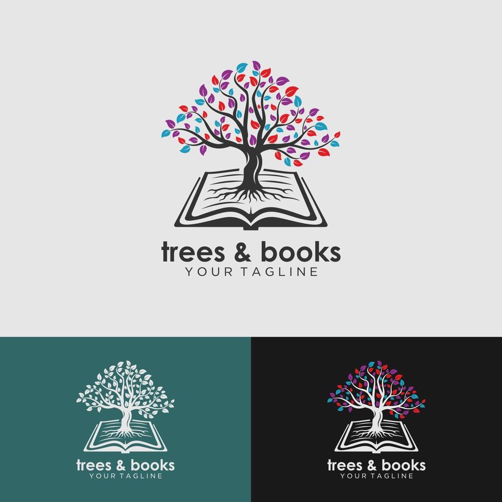 libro albero vettore logo azione vettore