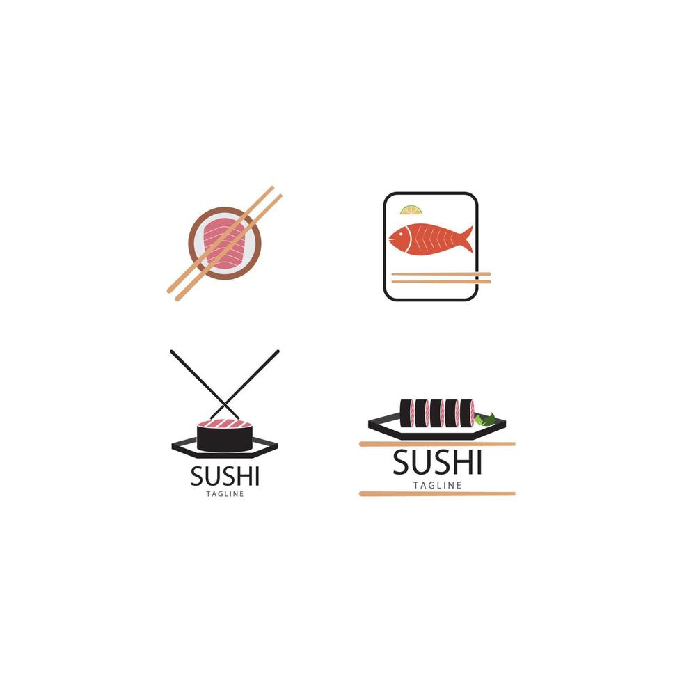 Sushi logo vettore illustrazione modello design.