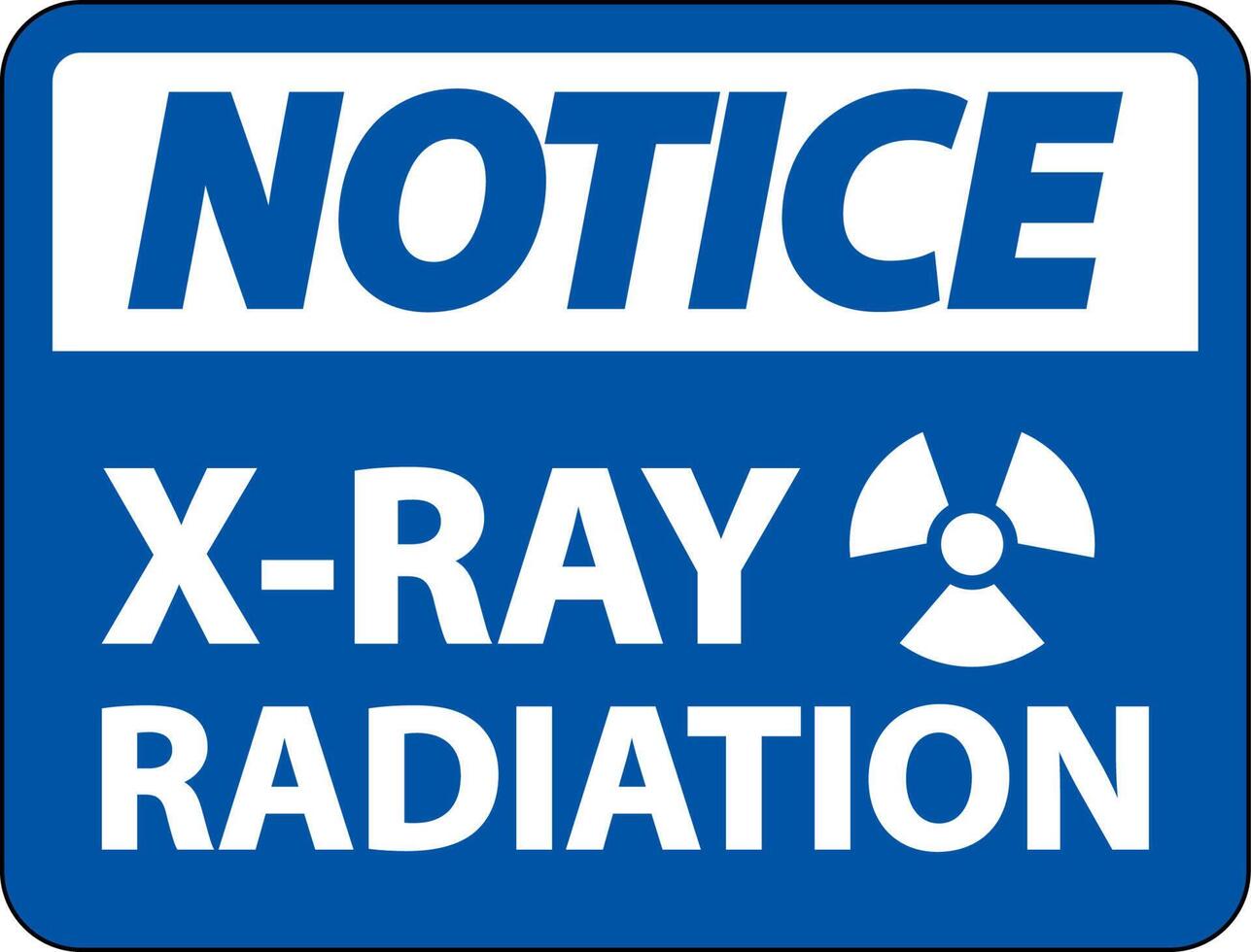 Avviso raggi X radiazione cartello su bianca sfondo vettore