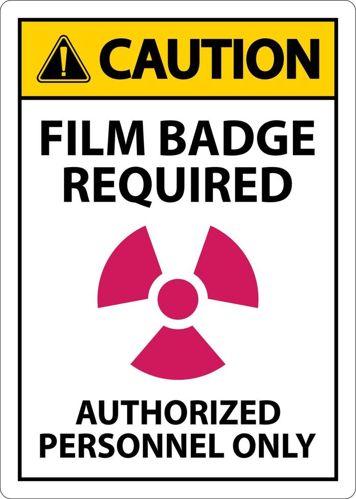 attenzione film distintivo necessario autorizzato solo cartello su bianca sfondo vettore