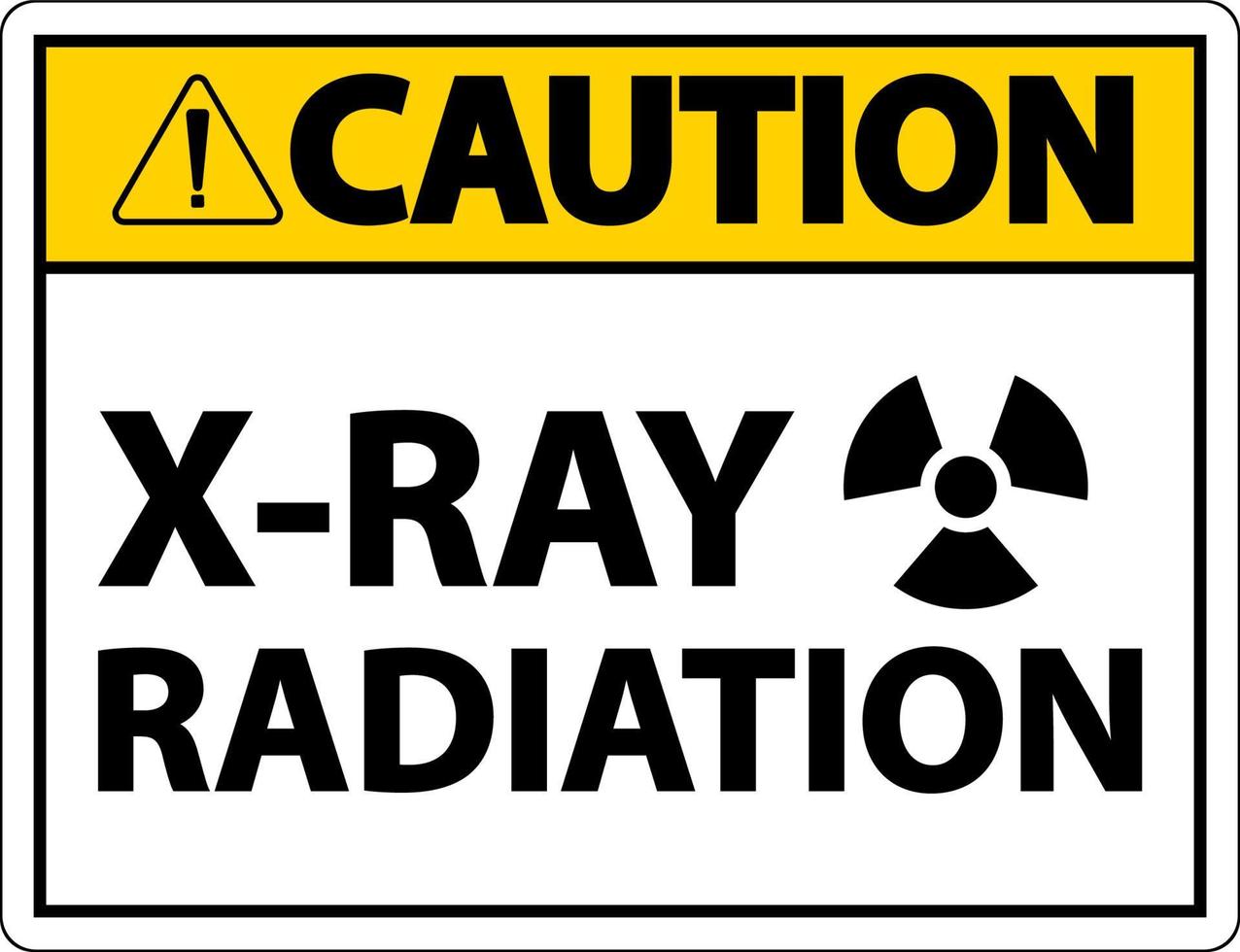 attenzione raggi X radiazione cartello su bianca sfondo vettore