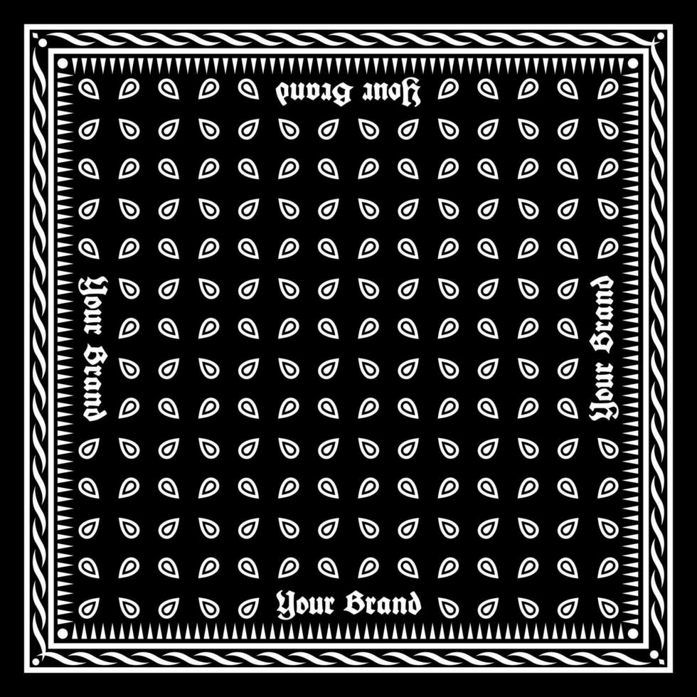 semplicemente bandana decorato con bianca geometrico ornamento Linee quello può essere applicato per tessuti di vario colori vettore