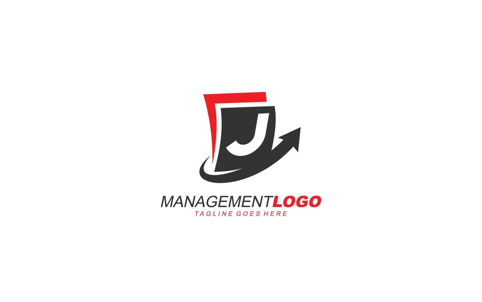 j logo gestione per azienda. lettera modello vettore illustrazione per il tuo marca.