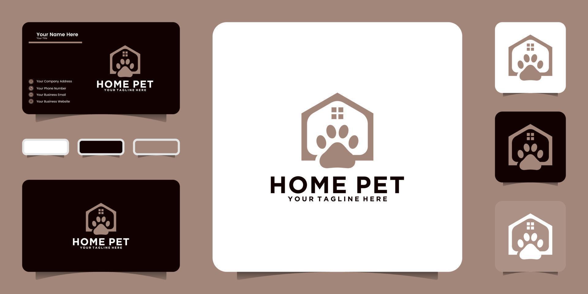 animale domestico Casa logo design ispirazione e icone, attività commerciale carta simboli vettore