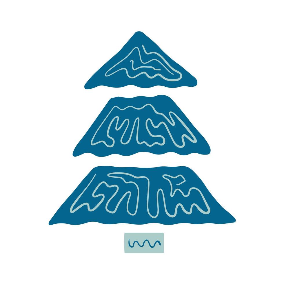 mano disegnato Natale albero nel scarabocchio stile vettore