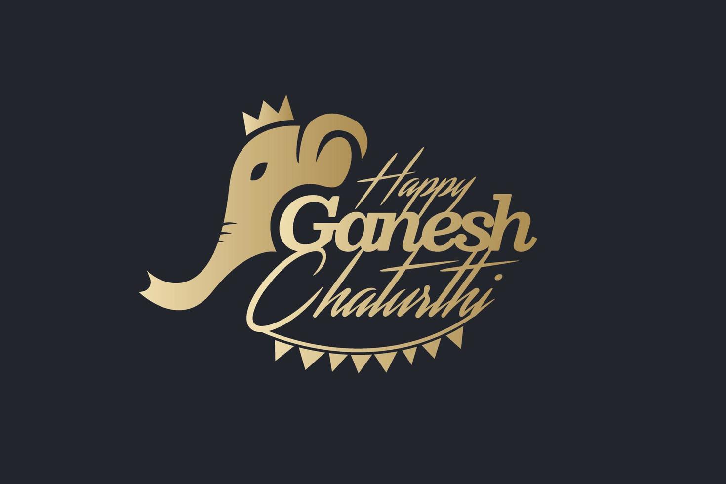 ganesh Chaturthi bandiera signore Ganesha elefante illustrazione vettore