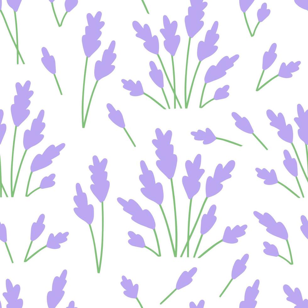 lavanda floreale senza soluzione di continuità modello vettore modello isolato su bianca sfondo. semplice scarabocchio fiori selvatici tessuto Stampa design. botanico fioritura fiori illustrazione.