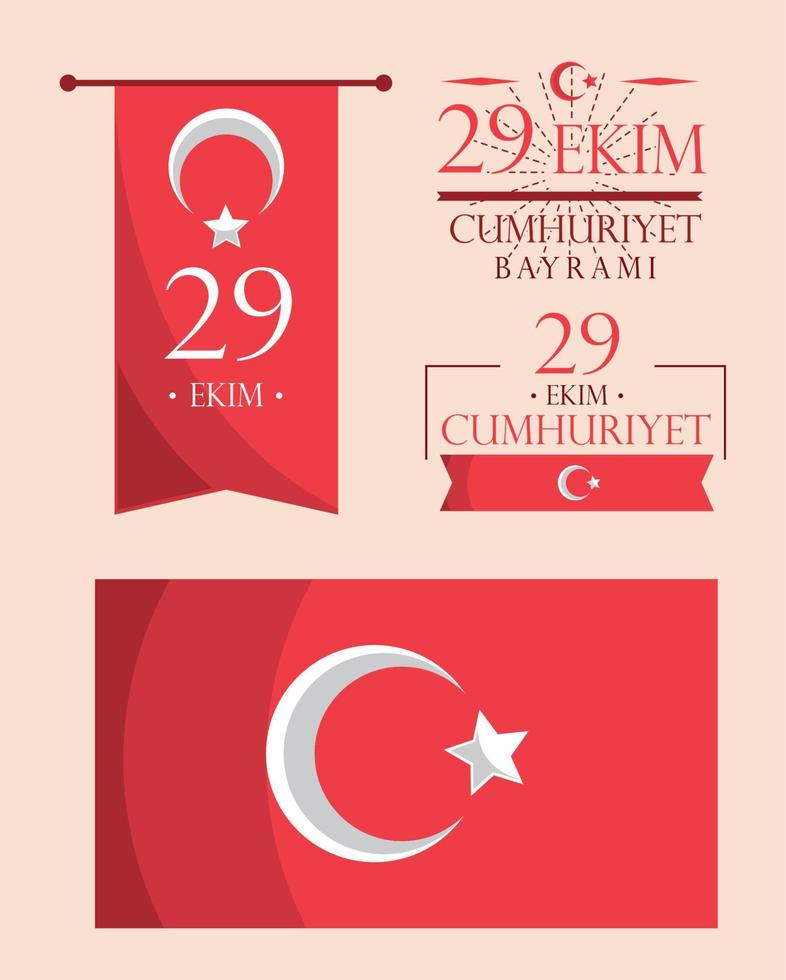 ekim cumhuriyet bayram, impostato vettore