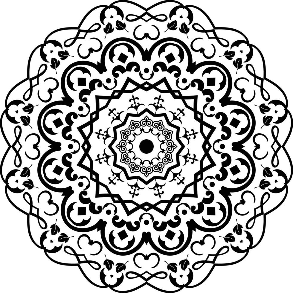 facile mandala per rilassamento, meditazione colorazione, di base mandala nel cerchio floreale forma per principiante, adulti, gli anziani e bambini. vettore