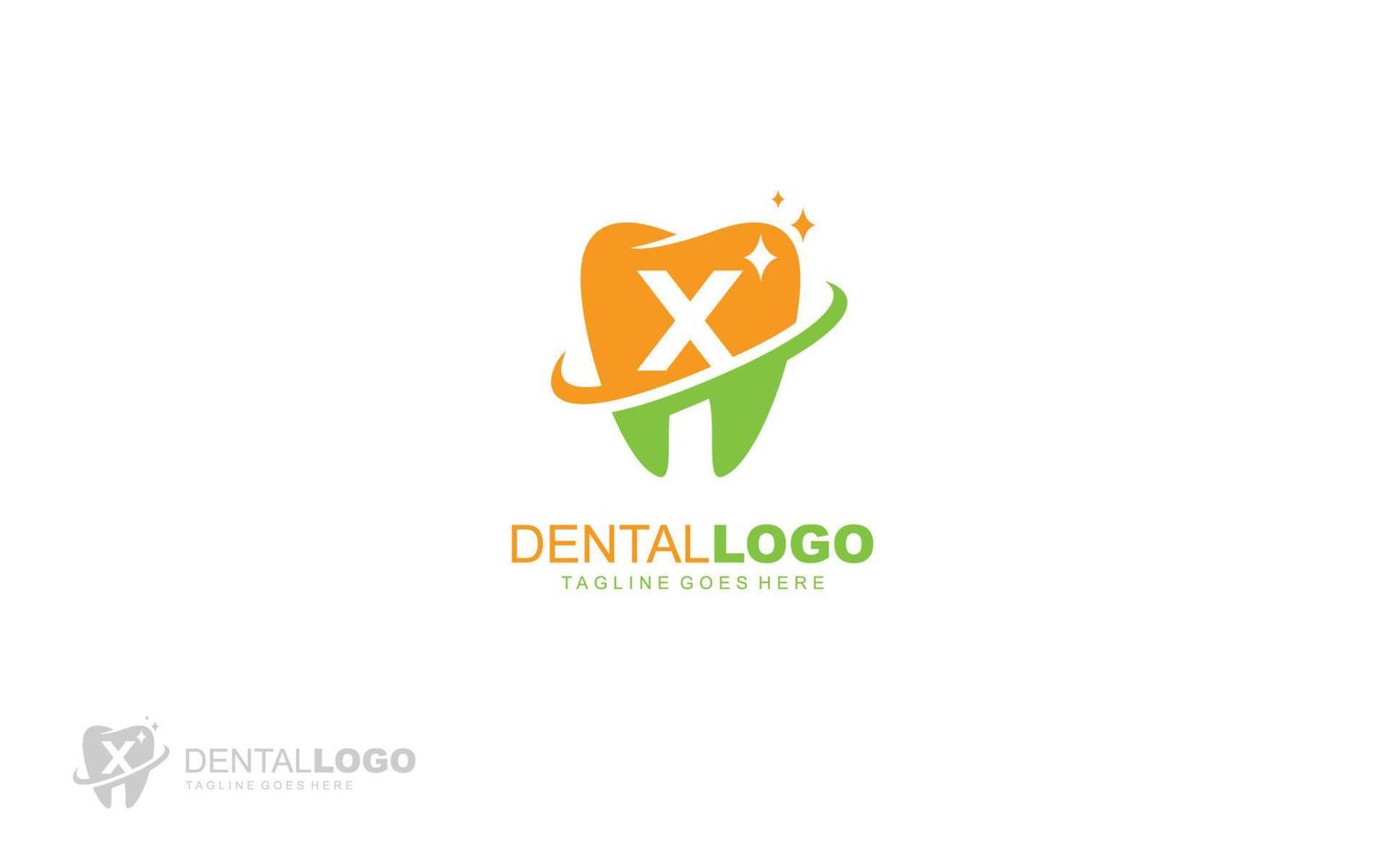 X logo dentista per il branding azienda. lettera modello vettore illustrazione per il tuo marca.