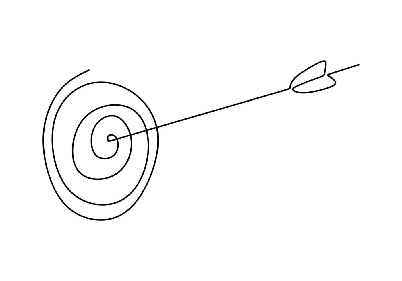 uno continuo singolo linea mano disegno di frecce scopo vettore