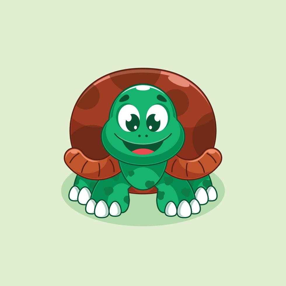 carino sorridente tartaruga cartone animato design vettore