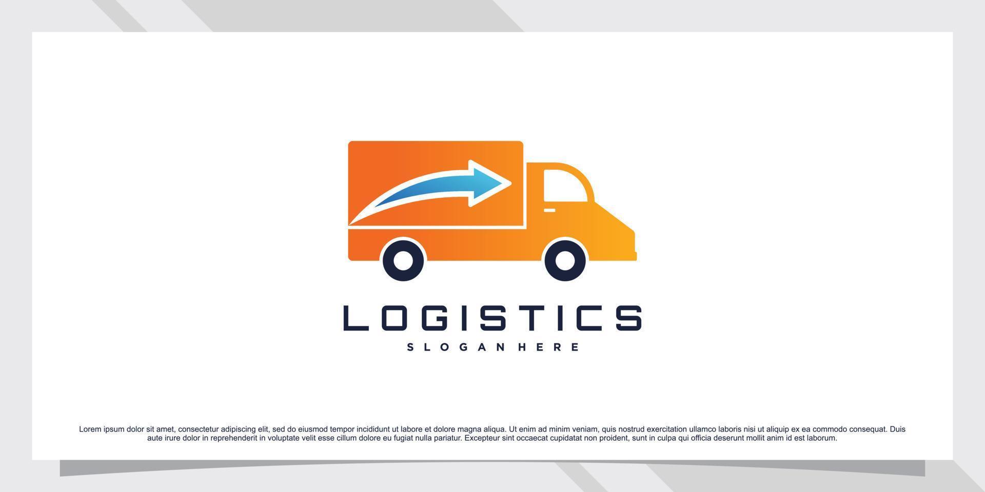 la logistica camion mezzi di trasporto logo design ispirazione per attività commerciale vettore