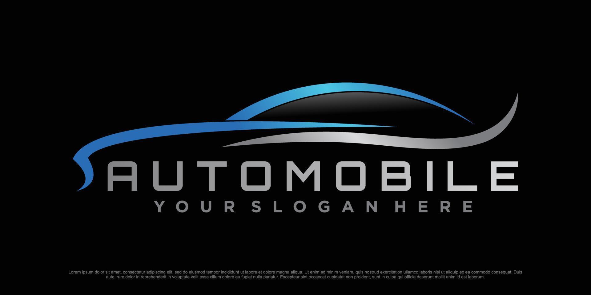 auto logo design con gli sport auto icona e moderno concetto premio vettore