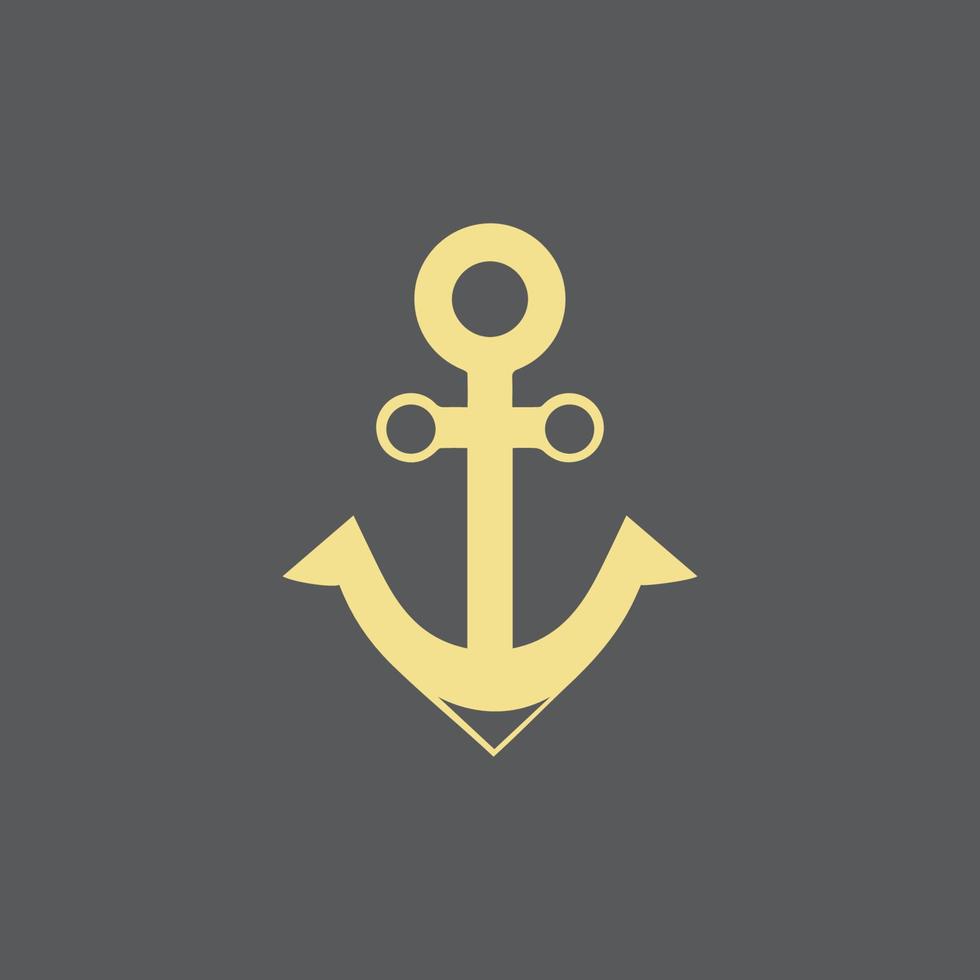 illustrazione vettoriale del modello di logo dell'icona di ancoraggio